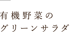 有機野菜のグリーンサラダ